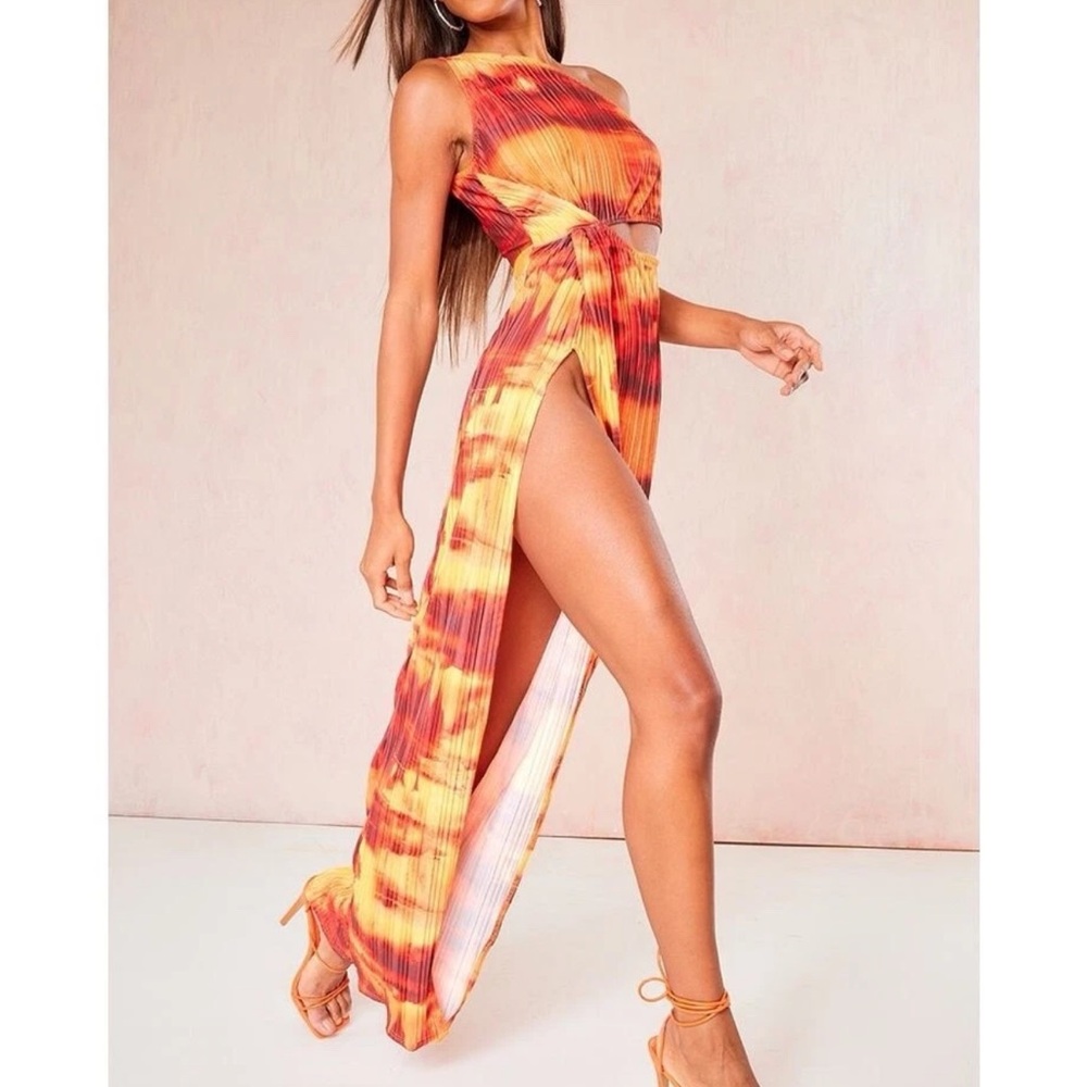 Orange and Yellow open back Dress